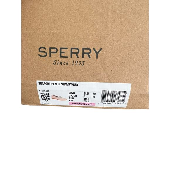 Sperry Womens Seaport Penny Loafer In Blush Ivory Gray Leather Size 8.5 - Picture 12 of 14
